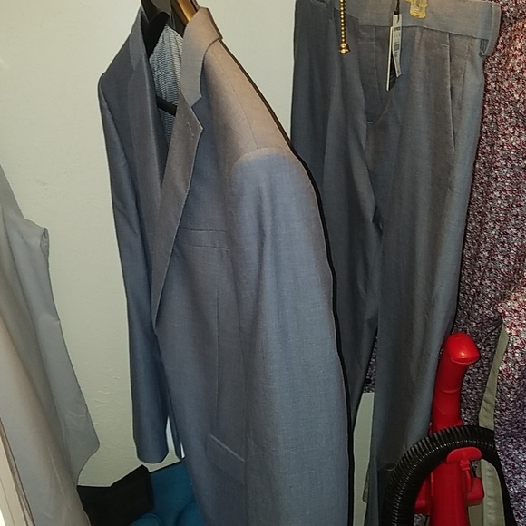 Express for men chambray slim suit brand new - Picture 2 of 5